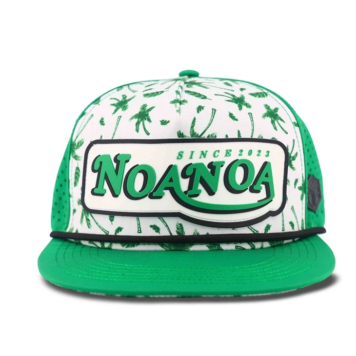 Coconut Tree Print Green Color Scheme Snapback Cap