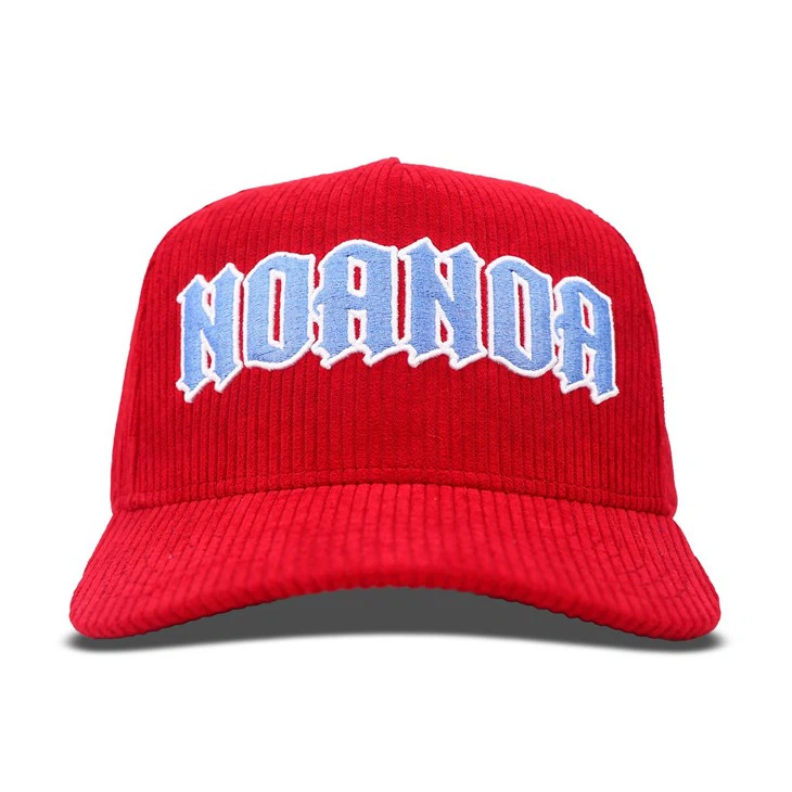 Red Casual Style Corduroy Baseball Cap